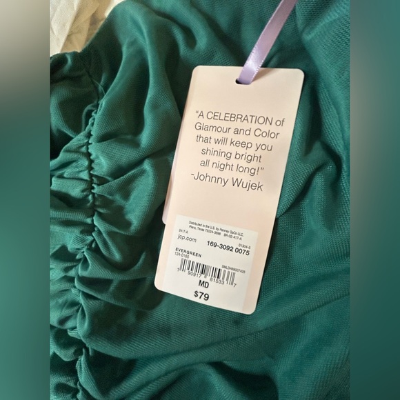 NEW Johnny Wujek Green Bodycon Mini Formal Juniors Dress M $79 - Picture 3 of 3